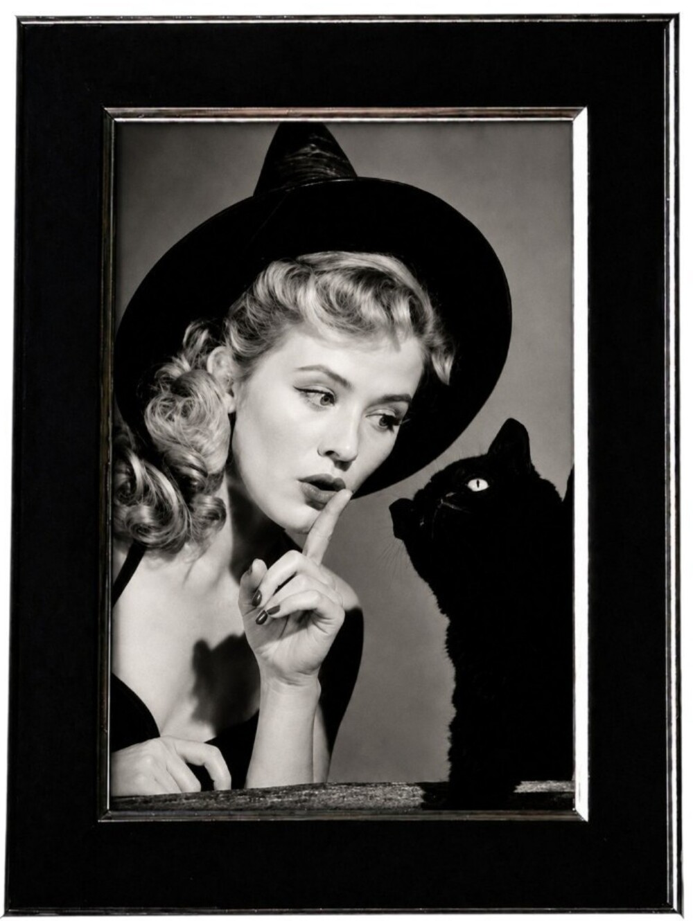 Vintage Woman Witch W Black Cat Wiccan Pagan Witchy Goth Cats Witchcraft Seance